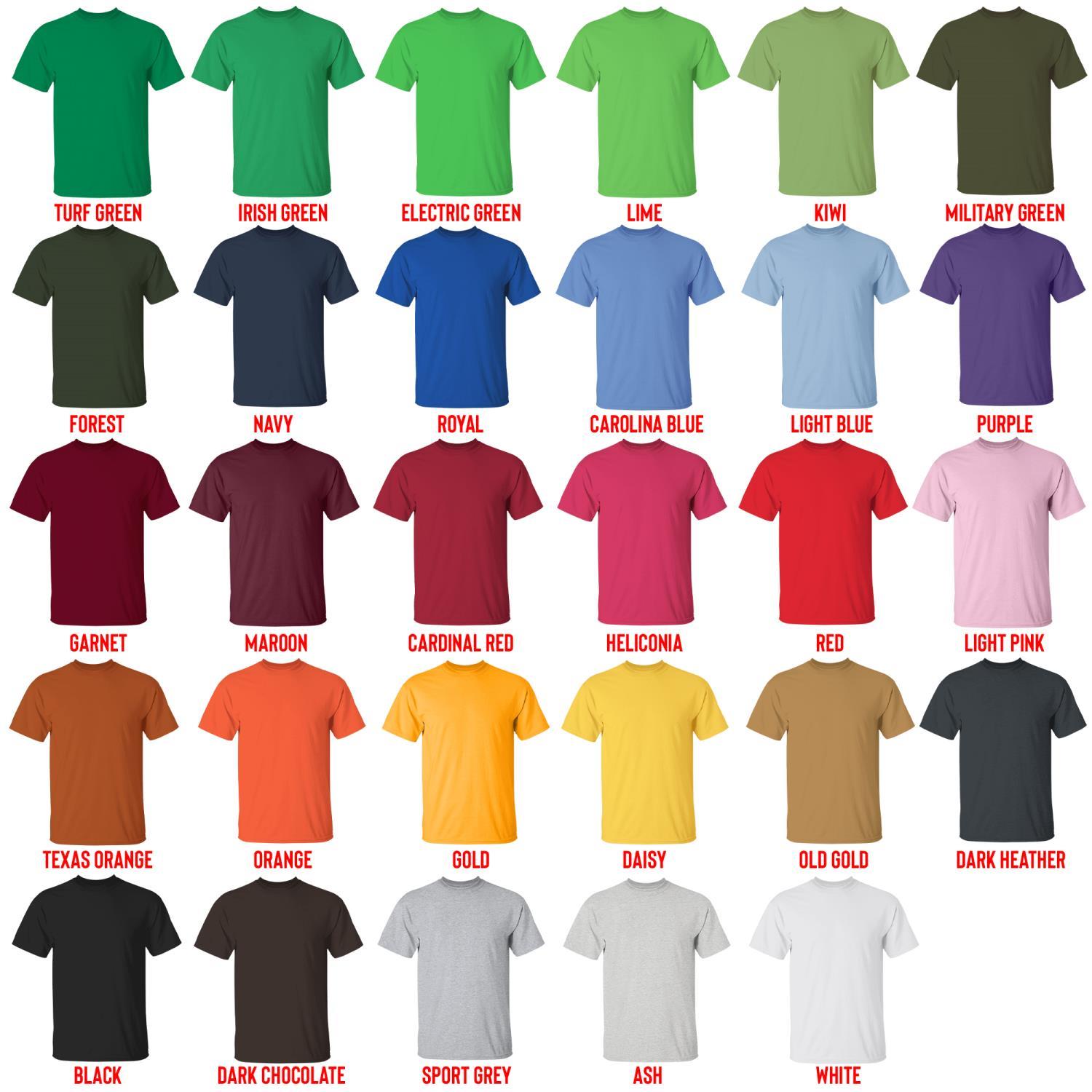 t shirt color chart - Moriarty The Patriot Store