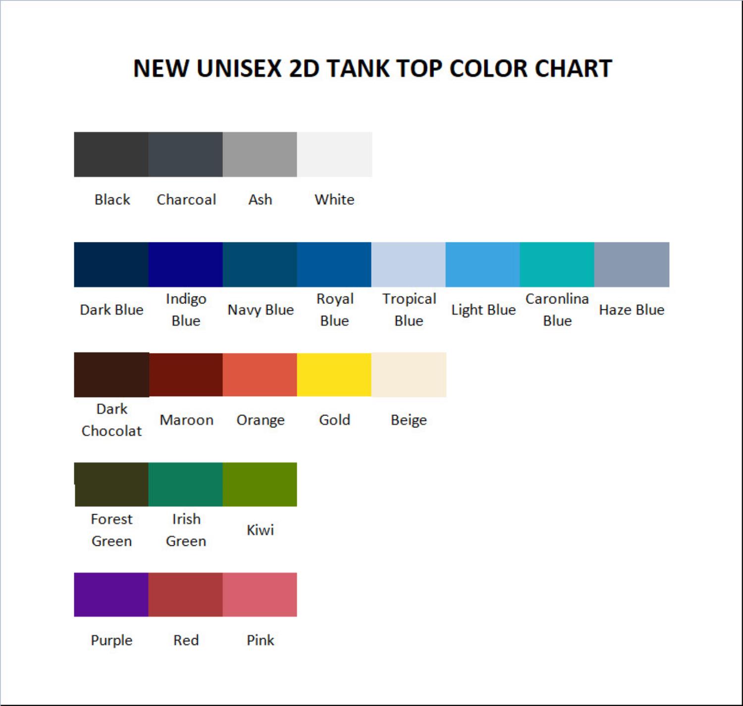 tank top color chart - Moriarty The Patriot Store