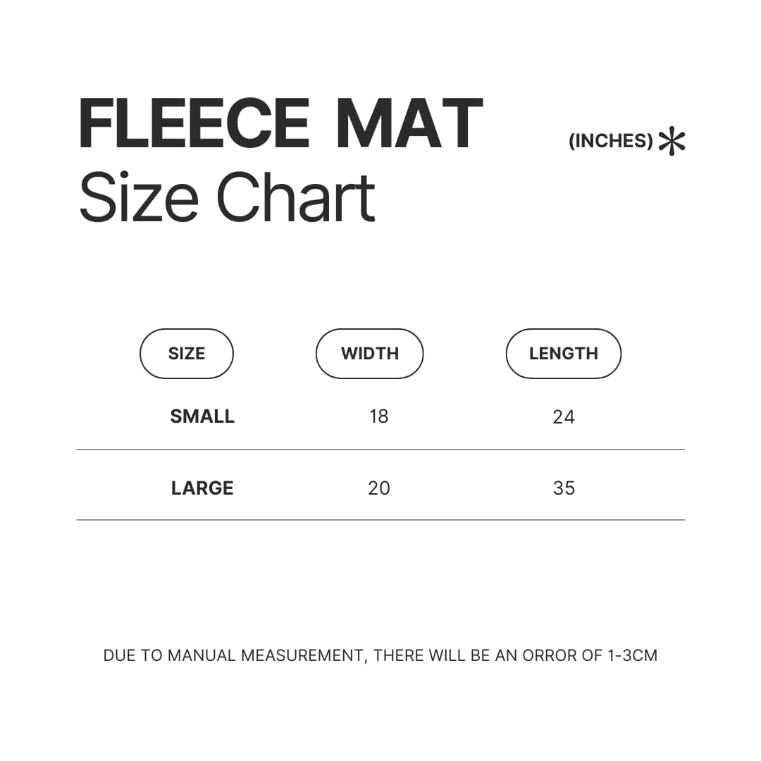 Fleece Mat Size Chart - Moriarty The Patriot Store