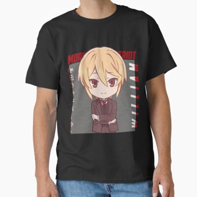 Moriarty The Patriot William James Moriarty Chibi Waves Design Gray T-shirt